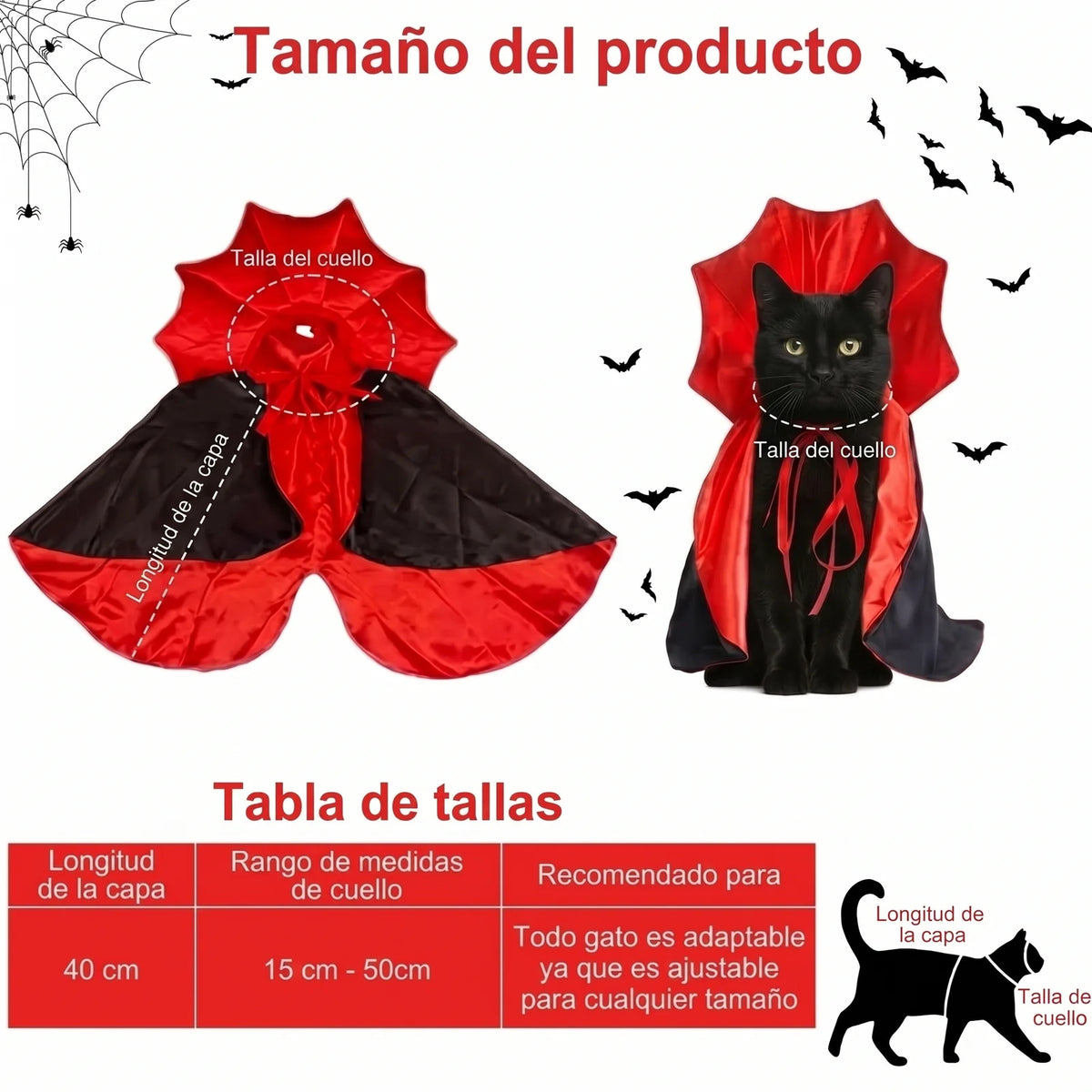 Capa de Vampiro para Gatos 🐈‍⬛