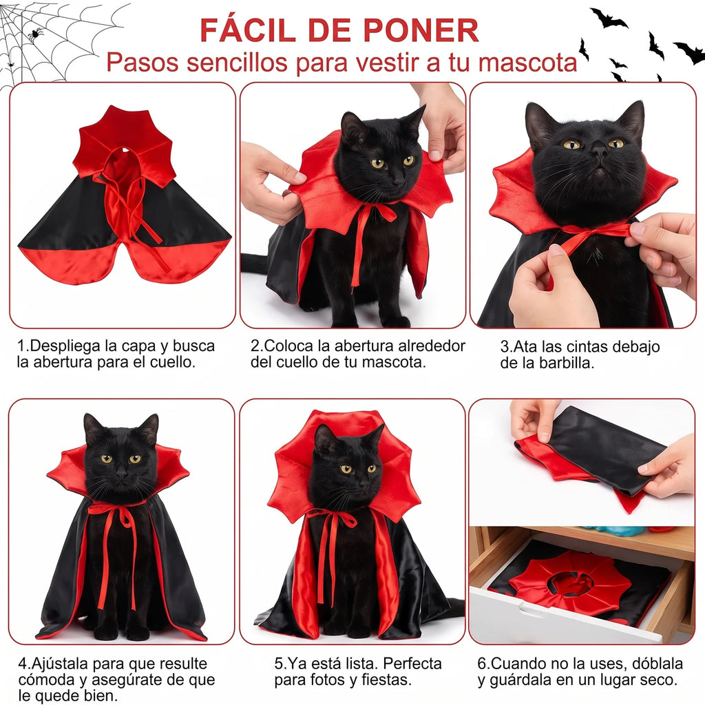 Capa de Vampiro para Gatos 🐈‍⬛