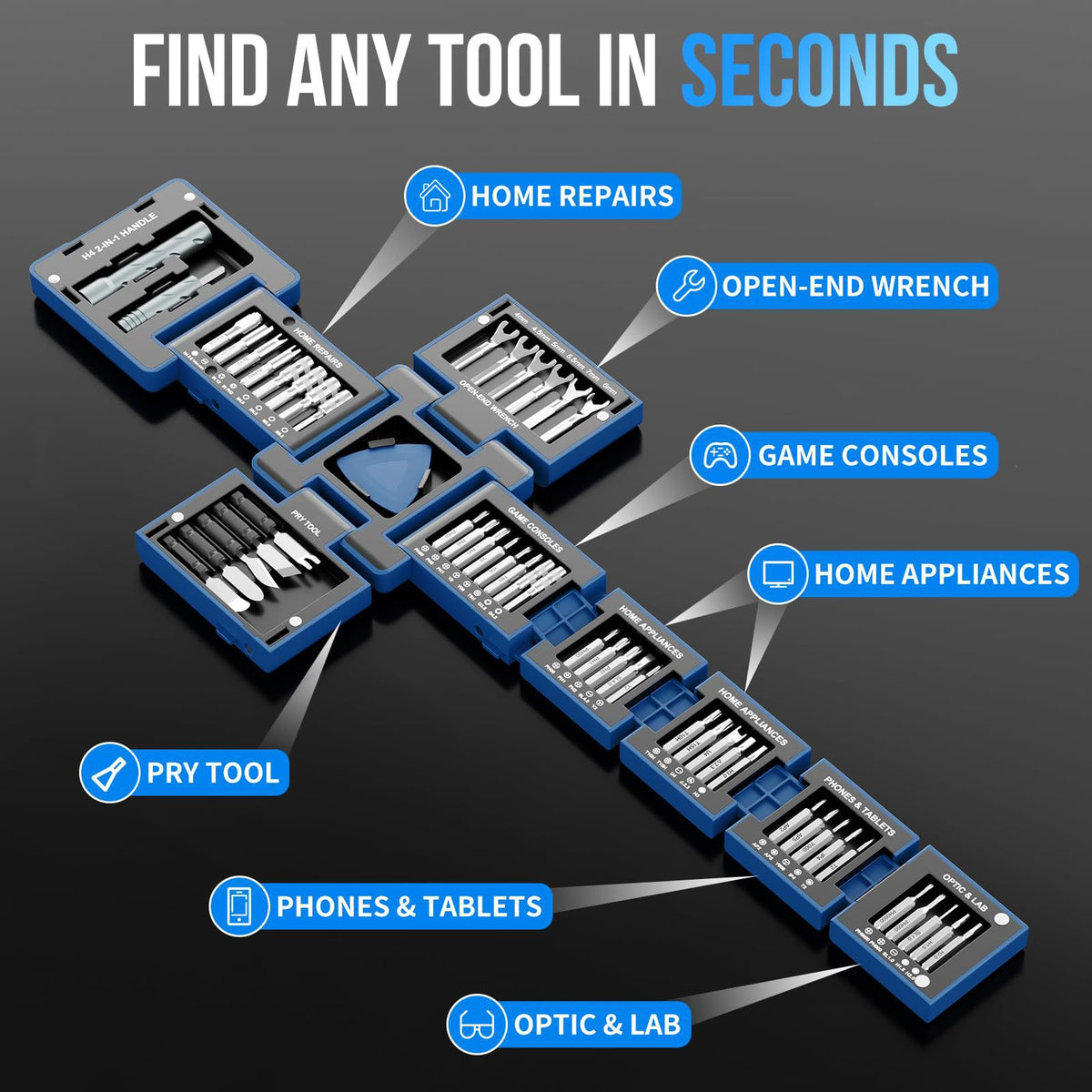 55-in-1 Precision Screwdriver Set, Mini Multifunctional Screwdriver Kit for Repairing Mobile Phones, Watches, and Computers